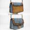 2016 Direct Wholesale new trend Genuine leather & bags handbag with jean for woman