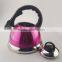 2.5L high quality stainless steel water kettle with colorful coating