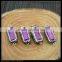 LFD-0041B Wholesale Purple Color Rectangle Glass Pave Rhinestone Connector Beads Jewelry Making