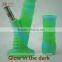 New arrival glow in the dark silicone glass water pipe glass pipes smoking bubbler pipe with slides and bowl