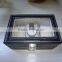 luxury black leather shadow window lid watch box gift box lint lock front black jewelry leather box