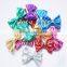 Wholesale candy color DIY craft flowers - kids shoe Decoration Shiny Golden Bow