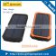 Waterproof solar charger for mobile phone Universal Charger Mobile Power Bank with camping light