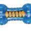 New design TPR bone toy with rope blue dog toy