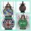 Metal Lid Ball Shape Mosaic Beaded Glass Hanging Lantern