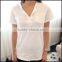 Low price high quality popular blank v-neck t-shirts or shirt women or get your own designed clothing manufacturer