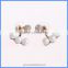 Wholesale New Women's Cheap Trendy Jewelry Gold Plated Imitation Faux Pearl Metal Crystal Rhinestone Pave Stud Earrings FSE-003