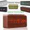 Red LED Natural Color Wooden Digital Alarm Clock DC Input/USB/Battery Voice-activated Clock and Temperature