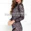 Long sleeve deep V enck lace dress bodycon style fashion lady dress