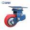 Factory supply 5, 6, 8 inches Polyurethane rubber pad shock absorbing caster wheel, red polyurethane casters wheels