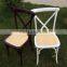 solid wood X back chair with rattan seat for dining