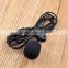 150cm Clip Microphone Black Hands On Mini Lapel 3.5mm Mic For PC Notebook Laptop