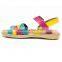 2016 New LY-055A Girls Multicolor Open Toe Sandals with Flat Heel