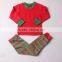 2015 hot sale in-stock item red and green strip christmas pajamas kids winter
