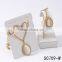 Newest model 18k gold plated chain opal CZ diamonds charm jewelry set for engagement