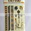 Hot sale gold and silver custom metallic temporary tattoos china