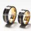 Wholesale Fashion Engraved Black Carbon Fiber Inlay Steel Rings