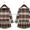 2014 KOREAN CHECK TUNIC LOOSE FIT WOMEN COAT 9358