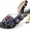 High heel fashion women sandals rhinestone design sandals for lady