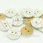 High Quality Fancy White Figure Laser Engraved on 2 Holes Wood Button