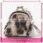 Leather coin purse with keyring, cheap key chain coin purse