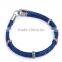 Mens genuine stingray leather bracelet inlay black zircon