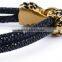2016 New design leather bracelet with gold lion head charm of stingray bracelets.