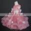 FG20 Real Sample White Handmade Flowers Pink Tulle Flower Girl Net Dresses For Weddings