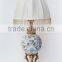 Elegant Blue & White Painting Ceramic Compote, Home Decorative Compotier, Porcelain Fruit Bowl With Bronze Triangle Base,