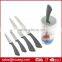 5 pcs kitchen knife set with plastic universal knife block