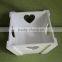 unique design handmade painted white color wooden flower crates pot sets with heart shape handle