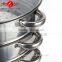 5layer best selling new design glass lid 5pcs cookware stainless steel food steam