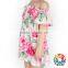 latest fairy peony print strapless short sleeve summer girl dress