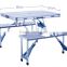 Folding Table Portable Foldable Table Desk Camping Outdoor Picnic Aluminium Alloy with sunshade Holders and Carry