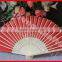 Red color bamboo wedding fan wholesale