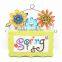 Spring beautiful flower wooden garden plaque