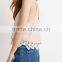 High quality fashion lace tassel sun wear girls tanktop wavy summer top