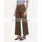 Low MOQ Spring Elegant Plain Color Mid Rise Casual Wide Leg Pants