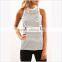 2017 fashion lady singlet striped sleeveless t shirt high neck stringer women tank top