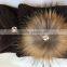Myfur Kids Colorful Striped Scarf With Removable Natural Raccoon Fur Pom Poms
