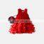 Wholesale Red Flower Little Girl Floral Print Party Dresses