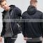 Fashion plain jackets men hooded black windbreaker jacket wholesale
