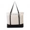 Heavy Duty Cotton Canvas Tote Bag Women's for Grocery, Shopping Large Book Bag with Outer Pocket and ZIPPER Closure Machine Wash