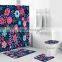 Plant Leaf Shower Curtain Set ,Waterproof Bathroom Shower Curtain with Non-Slip Rugs,Toilet Lid Cover and Bath Mat
