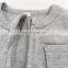 Long Sleeve Two Way Zipper Knitted Heather Gray Footie Organic Cotton Baby Boys' Rompers