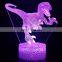3D Illusion Lampara Dinosaur Shape Led Light 7 Color Changing Lamp