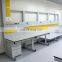 School laboratory furniture metal work bench lab table with cabinets