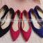 hot selling cheap wholesale women female suede flat finger pointed toe oxford sole shoes