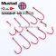 Mustad 92668 Red Nickel Single Barbed Sea Live Bait  Jig Double Back Barbed Carp Fishing hooks