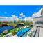 outdoor balcony glass frameless balustrade railing clamp led strip light